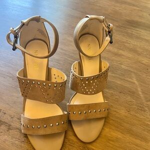 Nine West Beige Studded Sandals